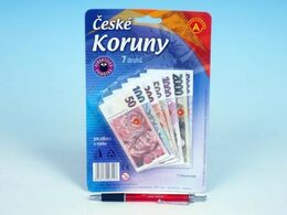 České koruny peníze do hry na kartě 15x16cm