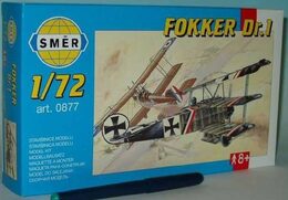 Model Fokker Dr.1 13x16,1cm v krabici 31x13,5x3,5cm