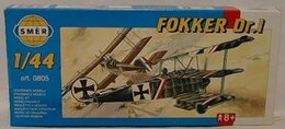 Model Fokker Dr.1 13x16,1cm v krabici 31x13,5x3,5cm