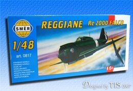 Model Reggiane RE 2000 Falco 1:48 16,1x22cm v krabici 31x13,5x3,5cm