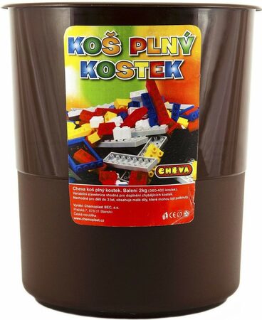 Stavebnice Cheva Koš Plný Kostek plast 2 kg v plastovém boxu v síťce
