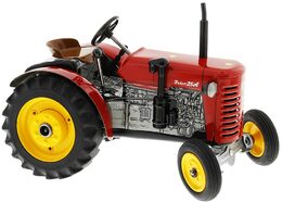 Traktor Zetor 25A červený na klíček kov 15cm 1:25 v krabičce Kovap