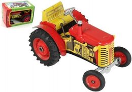 Traktor Zetor 25A červený na klíček kov 15cm 1:25 v krabičce Kovap