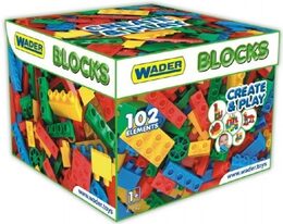 Kostky stavebnice Middle Blocks plast 70ks v krabici 40x40x15cm 12m+ Wader