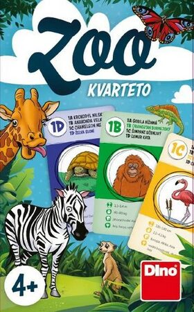 Kvarteto ZOO společenská hra karty 32ks v papírové krabičce 7x11x1cm