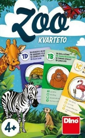 Kvarteto ZOO společenská hra karty 32ks v papírové krabičce 7x11x1cm