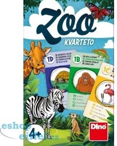 Kvarteto ZOO společenská hra karty 32ks v papírové krabičce 7x11x1cm