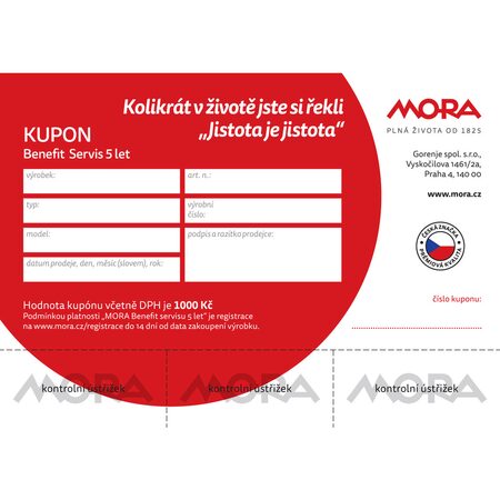 BENEFIT SERVIS 5LET ( ZÁRUKA ) MORA