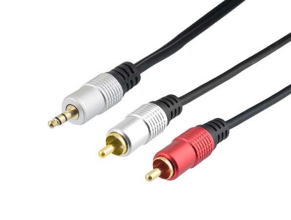 Propojovací audio kabel Jack 3,5mm (M) - 2xRCA Cinch (M), 1m
