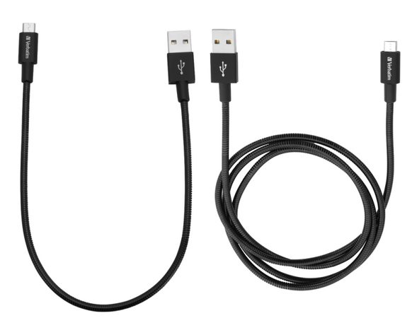 Kabel Verbatim USB/micro USB, 1m + 0,3m - černý