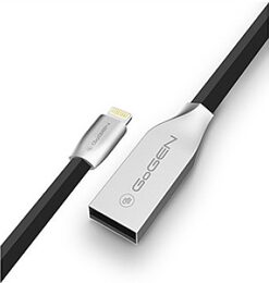 Kabel GoGEN USB / lightning, 1m, plochý - bílý