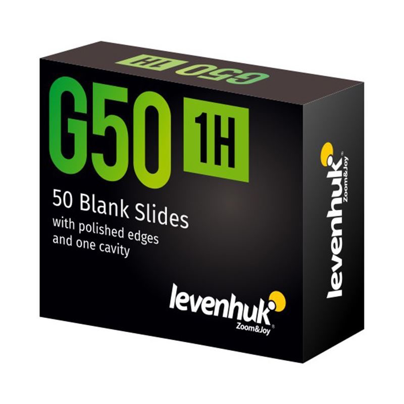 Levenhuk G50 1H Single Cavity Blank Slides, 50 ks