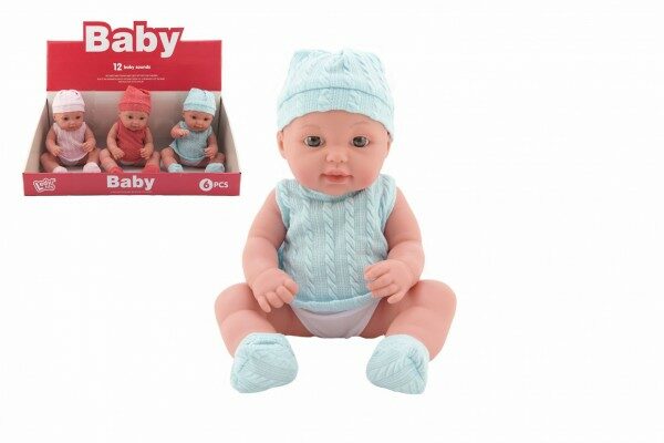 Teddies Panenka miminko 30 cm pevné tělo na baterie se zvukem 6ks v boxu