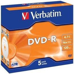 Disk Verbatim DVD-R 4,7GB, 16x, jewel box, 5ks