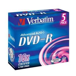 Disk Verbatim DVD-R 4,7GB, 16x, jewel box, 5ks