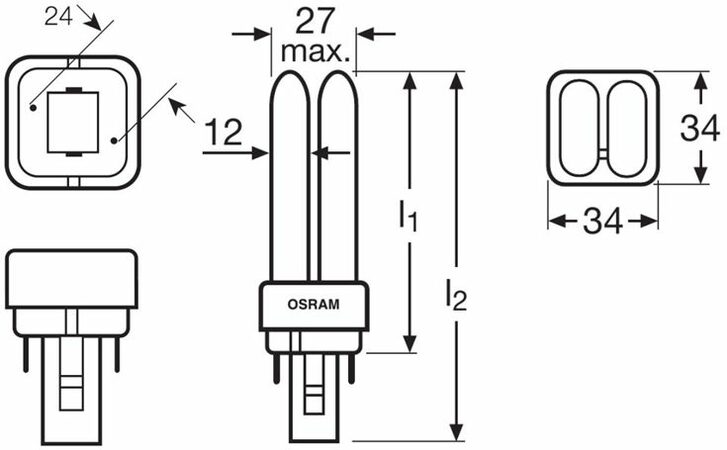 OSRAM D13W/840 G24 2PIN studena