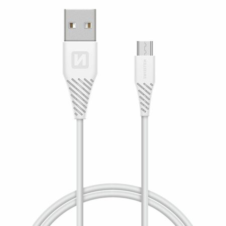 SWISSTEN kabel USB microUSB 1,5m BÍLÁ