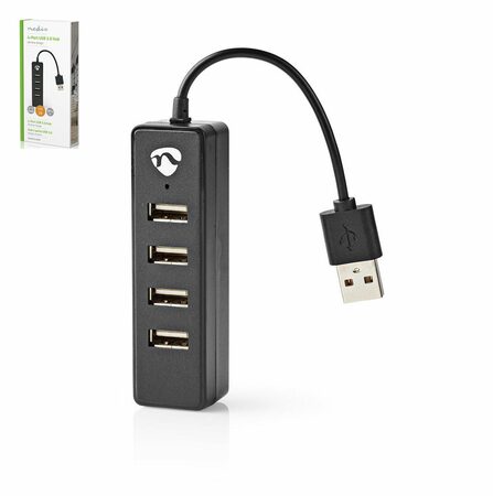 Nedis UHUBU2420BK rozbočovač 4 Port USB Hub