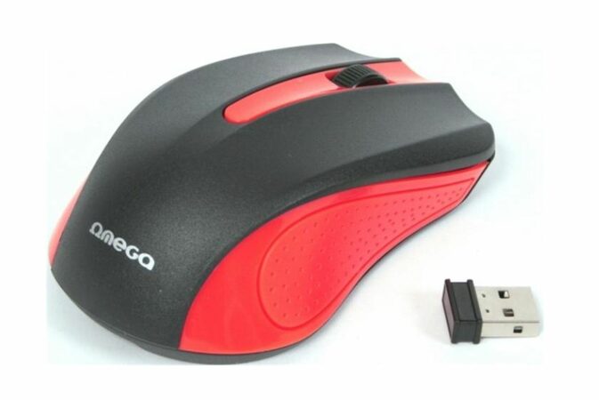 Omega mouse bezdrátová OM0419R červená