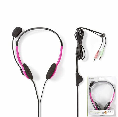 Nedis CHST100PK HEADSET sluchátka růžová