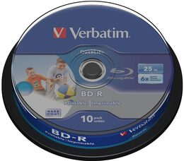 Disk Verbatim BD-R SL 25GB, 6x, Printable 10-cake (43804)