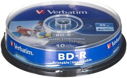 Disk Verbatim BD-R SL 25GB, 6x, Printable 10-cake (43804)