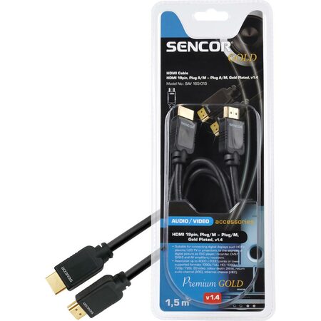 SAV 165-015 HDMI M-M 1,5M v1.4 PG SENCOR (35033621)