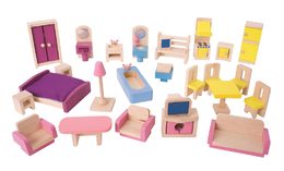 Bigjigs Toys Dřevěný nábytek do domečku pro panenky