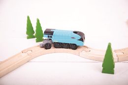 Bigjigs Rail Elektrická lokomotiva Mallard modrá