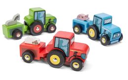 Le Toy Van Barevný traktor 1ks modrá