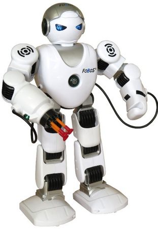Robot RC FOBOS Bojovník chodící plast 40cm na baterie a USB připojení v krabici