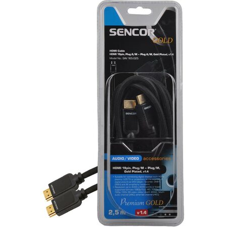 SAV 165-025 HDMI M-M 2,5M v1.4 PG SENCOR (35039900)