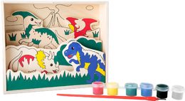 Small Foot Dřevěný barevný 3D obrázek dinosauři