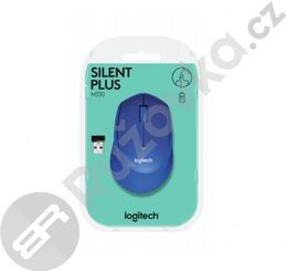 Myš Logitech Wireless Mouse M330 Silent Plus / optická / 3 tlačítka / 1000dpi - modrá (910004910)