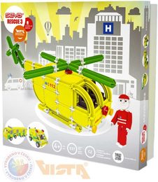 Stavebnice Seva Rescue 3 Záchranáři plast 537ks v krabici 35x33x8cm