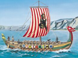 Směr Model Viking Vikingská loď DRAKKAR 1:60 20,8x30,3cm v krabici 34x19x5,5cm