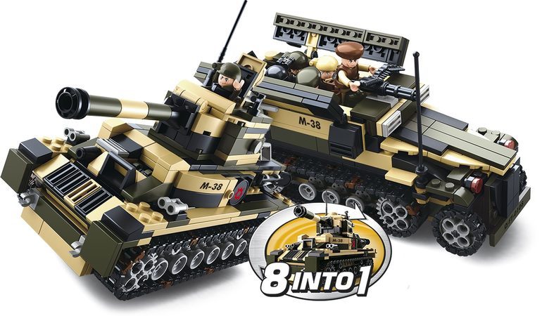 Sluban Army 8into1 M38-B0587 Tank nebo obrněný transportér 8v1