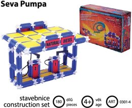 Stavebnice Seva Pumpa Benzina plast 180ks v krabici 22x15x6cm