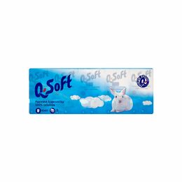 Q Soft papírové kapesníčky 3-vrstvé 10x10 ks