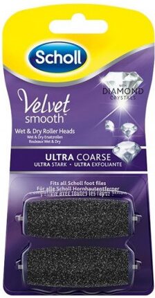 Scholl Velvet Smooth Express Pedi náhradní hlavice Ultra drsná s diamantovými krystalky 2ks