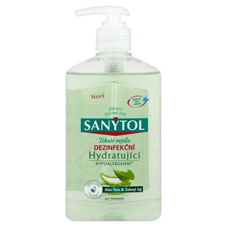 Sanytol dezinfekční hydratující mýdlo zelený čaj & aloe vera 250 ml