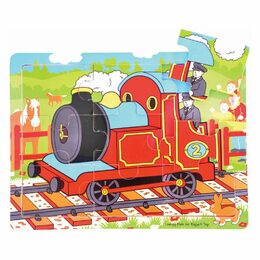 Bigjigs Toys Dřevěné puzzle vlak 9 dílků