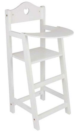 Small Foot Dřevěná židlička pro panenky bílá, výška 53 cm