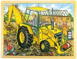 Bigjigs Toys Dřevěné puzzle bagr 24 dílků