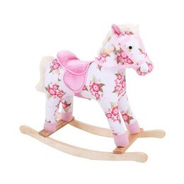 Bigjigs Toys Dřevěný houpací kůň s květy