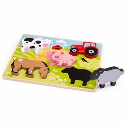 Bigjigs Toys Vkládací edukativní puzzle farma