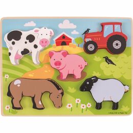 Bigjigs Toys Vkládací edukativní puzzle farma