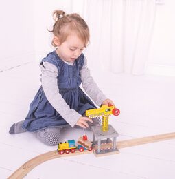 Bigjigs Rail Velký jeřáb žlutý