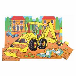 Bigjigs Toys Dřevěné puzzle bagr 9 dílků