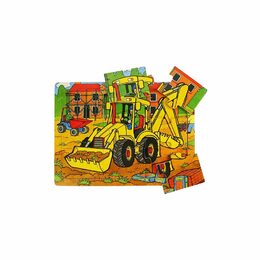 Bigjigs Toys Dřevěné puzzle bagr 9 dílků